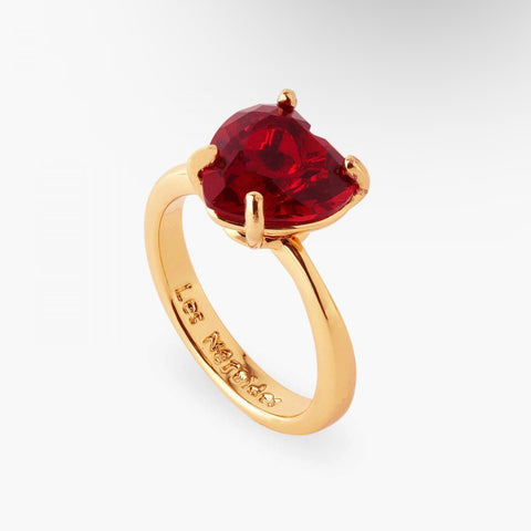 Red Wine Heart Diamantine Ring