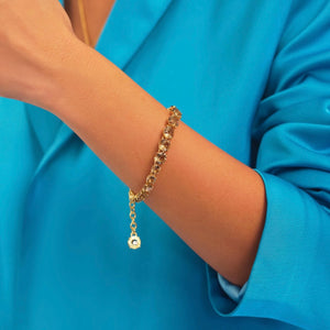 Golden Brown Diamantine Infinity Bracelet
