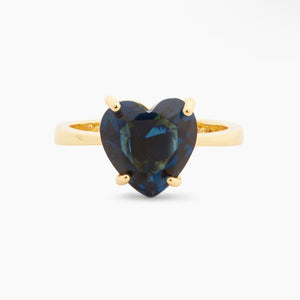 Ocean Blue Heart Diamantine Ring