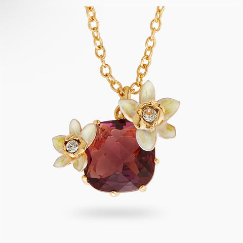 Glass and Vanilla Flower Necklace