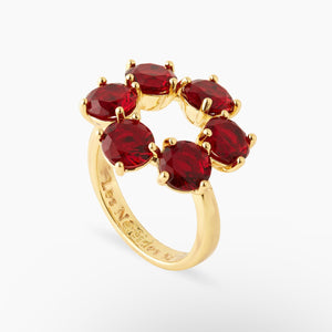 Red Wine Stones Diamantine Ring