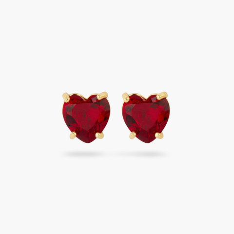 Red Wine Heart Diamantine Earrings