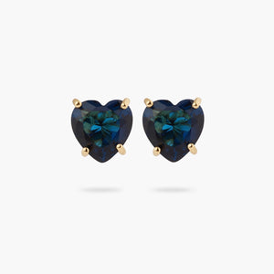 Ocean Blue Heart Diamantine Earrings