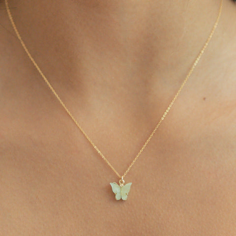 Light Green Butterfly Necklace