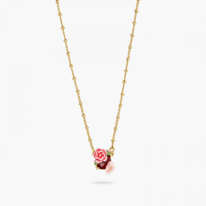 Wild Rose and Red Stone Necklace