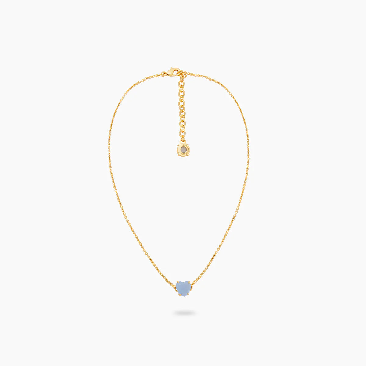 Sky Blue Diamantine Heart Necklace