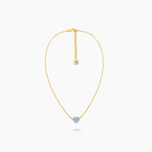 Sky Blue Diamantine Heart Necklace