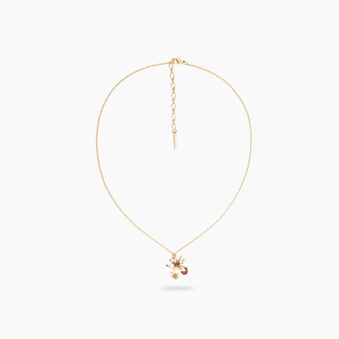White and Gold Flowers Necklace