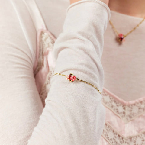 Wild Rose and Red Stone Bracelet