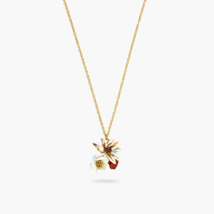 White and Gold Flowers Necklace