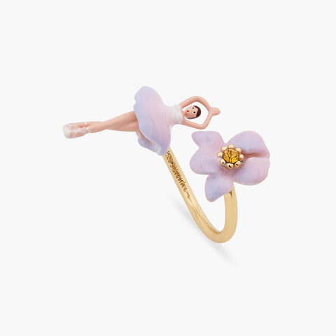 Iris and Lilac Ballerina Adjustable Ring