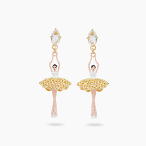Gold Lace Ballerina Post Earrings
