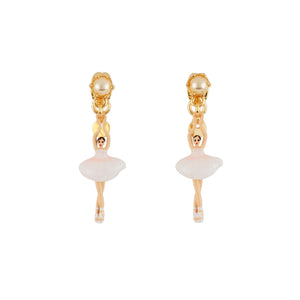 White Pearl Ballerina Earrings