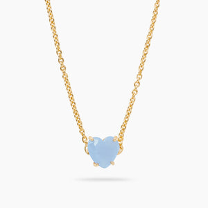 Sky Blue Diamantine Heart Necklace